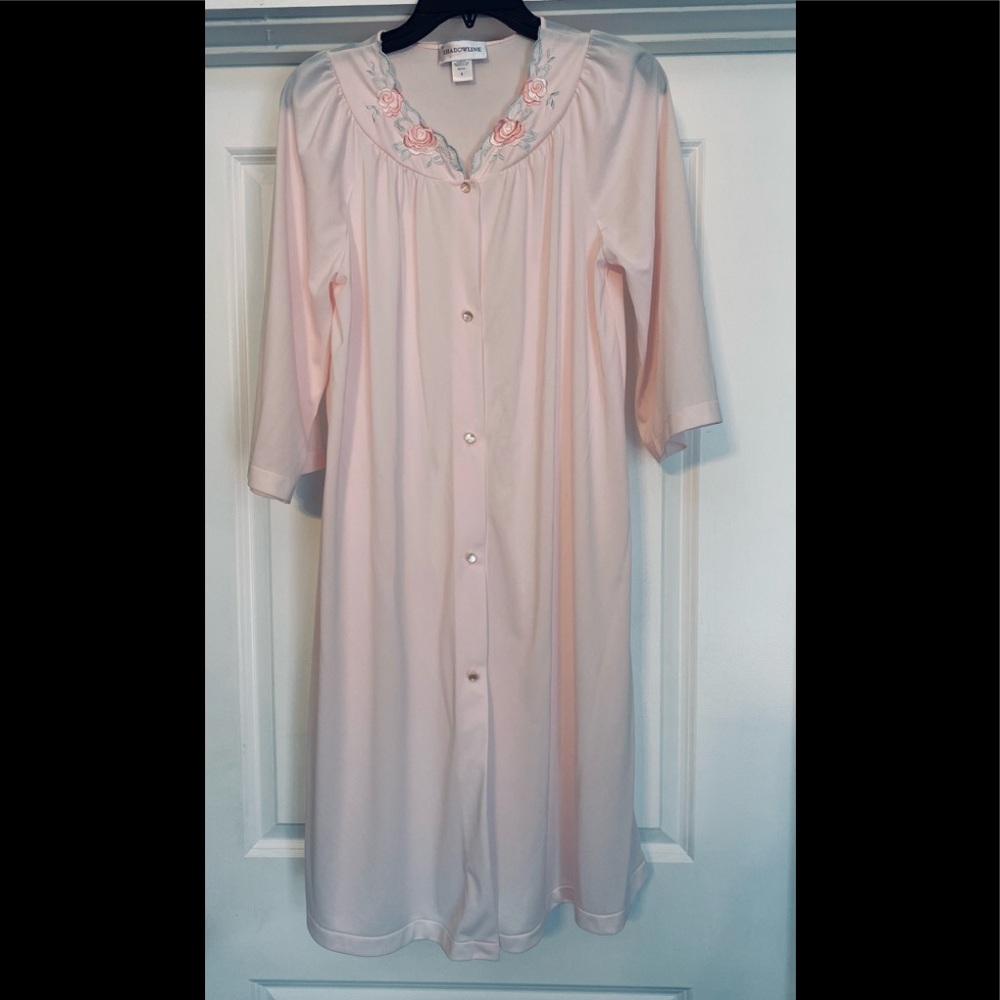 VINTAGE WOMEN'S SHADOWLINE PINK NIGHTGOWN ROBE LINGERIE SIZE SMALL